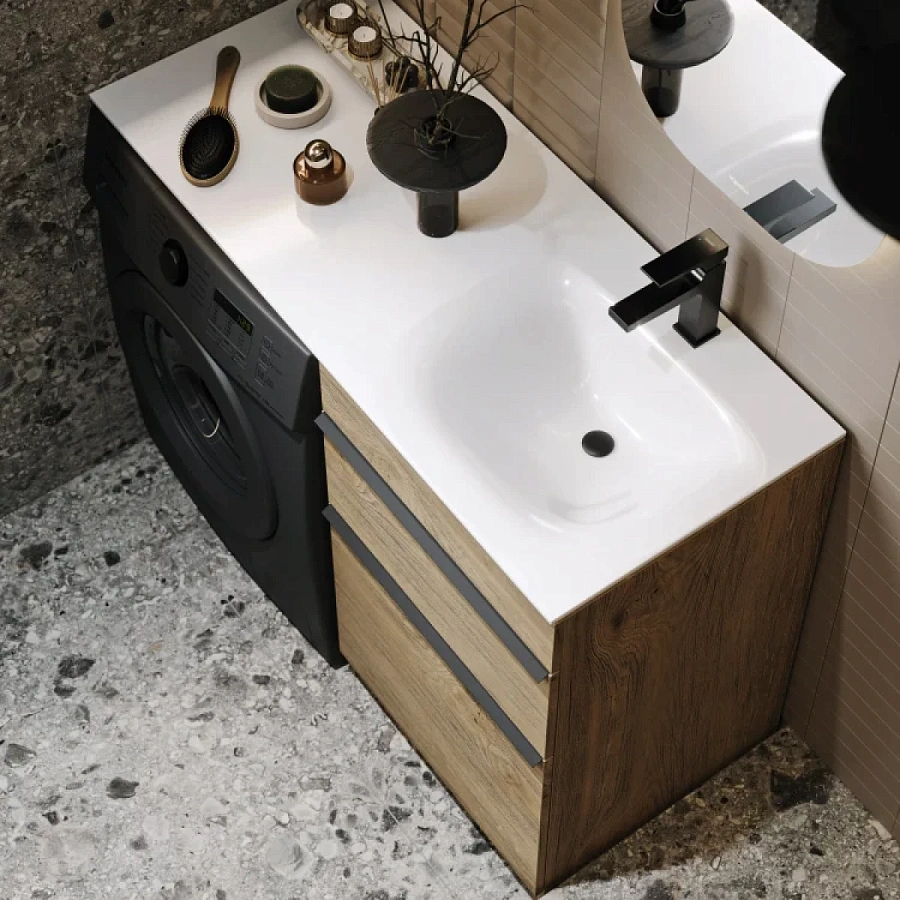 Тумба под стиральную машину Aqwella Terra 53 напольная дуб балтийский