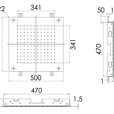 Верхний душ потолочный 50 см Remer INOX SS357SFS50, хром