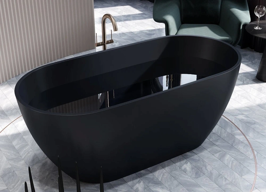 Ванна каменная Holbi Venus Solid Surface 170x80 любой цвет по RAL изнутри и снаружи