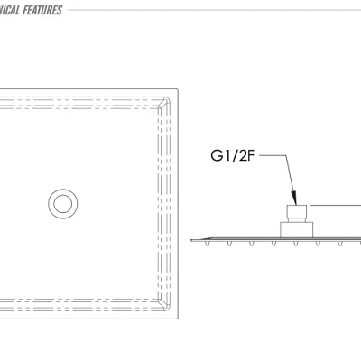 Верхний душ с шарнирным соединением 30 см Remer INOX SS357UFS30X, нержавеющая сталь