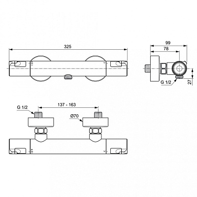 Термостат Ideal Standard Ceratherm T25 A7214AA для душа