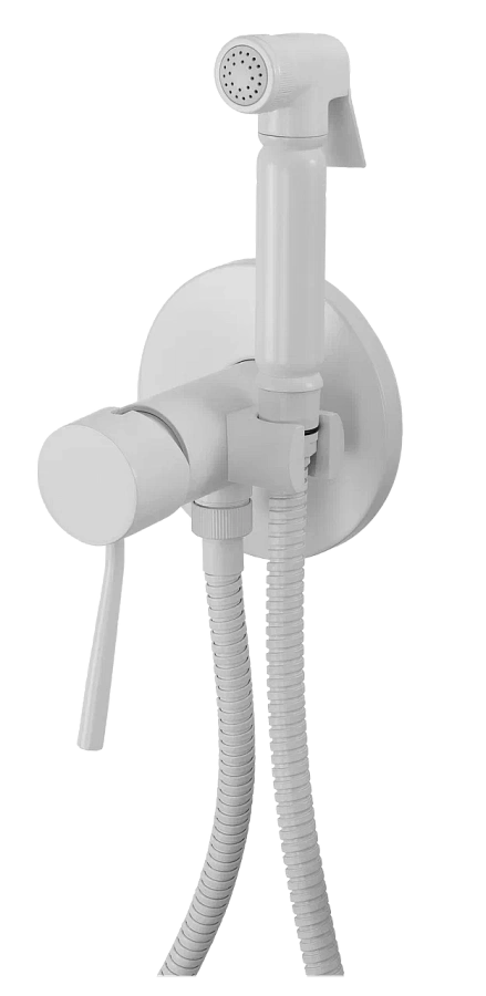 Гигиенический душ со смесителем Remer Minimal N65BO, белый матовый