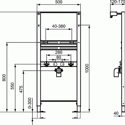 Система инсталляции для раковин IdealStandard ProSys R010267