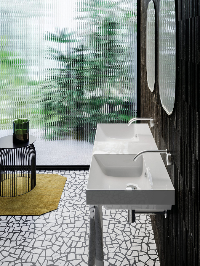 Раковина Catalano Zero 125x50, арт.0121270001, на 2 чаши, без отв. под смеситель, белый глянцевый