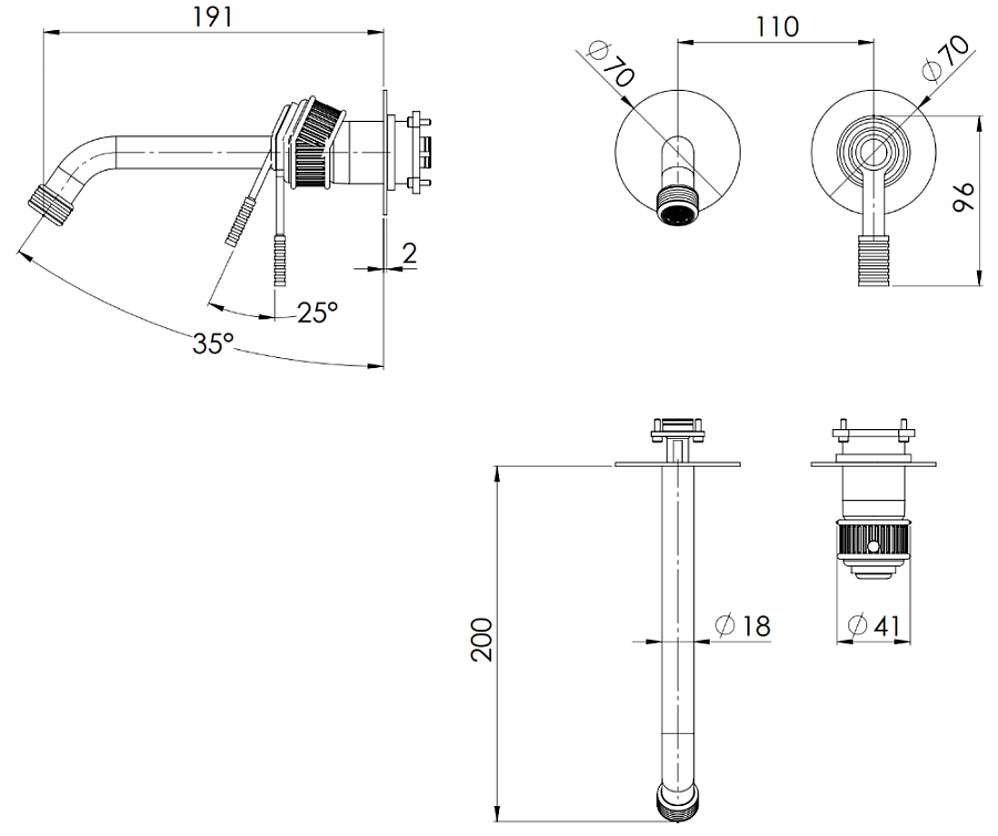 Смеситель для раковины Remer Atelier AL15PLWB, хром