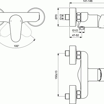 Смеситель Ideal Standard Cerafine O Black BC499XG для душа