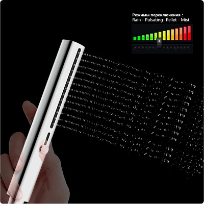 AQM8505CR Ручной душ микрофон 225 мм, 4 режима, слайдер, материал - сталь, цвет хром