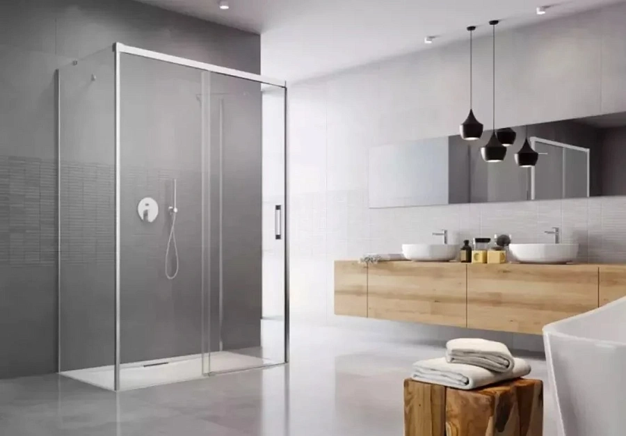 Душевая дверь Radaway Idea KDJ+S 120 х 200.5 см с неподвижной частью, стекло прозрачное, профиль хром, левая, 10116120-01-01L