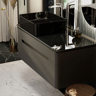 Тумба под умывальник Jorno Shine 100 подвесной антрацит