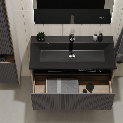 Тумба Jorno Tossony 90 подвесная Дуб Самдал/Антрацит