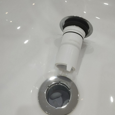 Сифон для ванны (слив-перелив) McAlpine HC2600CL-WH, Click-clack, с прочисткой снаружи, белый