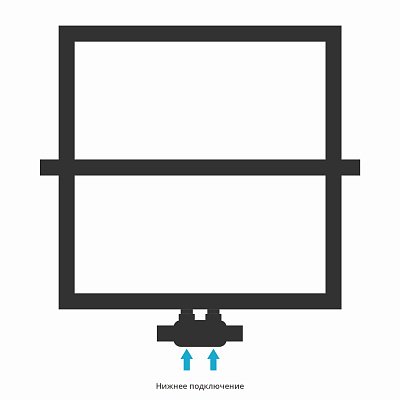 Водяной полотенцесушитель Сунержа Штиль EU50+ 530х530, Матовый чёрный, арт.31-0256-5353