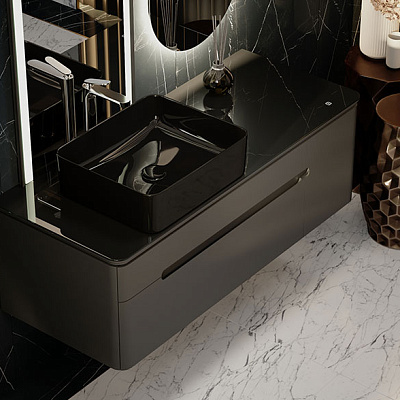 Тумба под умывальник Jorno Shine 120 подвесной антрацит