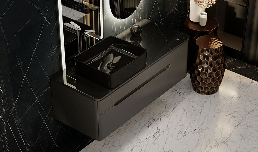 Тумба под умывальник Jorno Shine 120 подвесной антрацит