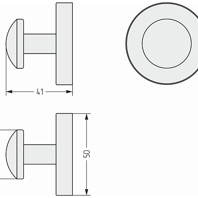Вешалка СФЕРА настенная / L 50 (RAL 7048 Перламутровый мышино-серый), арт.7048-3006-0000
