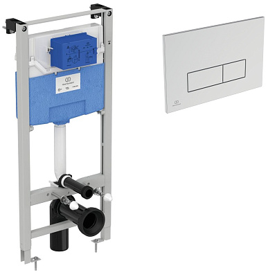 Комплект инсталляции Ideal Standard с клавишей хром R020467+R0121AA