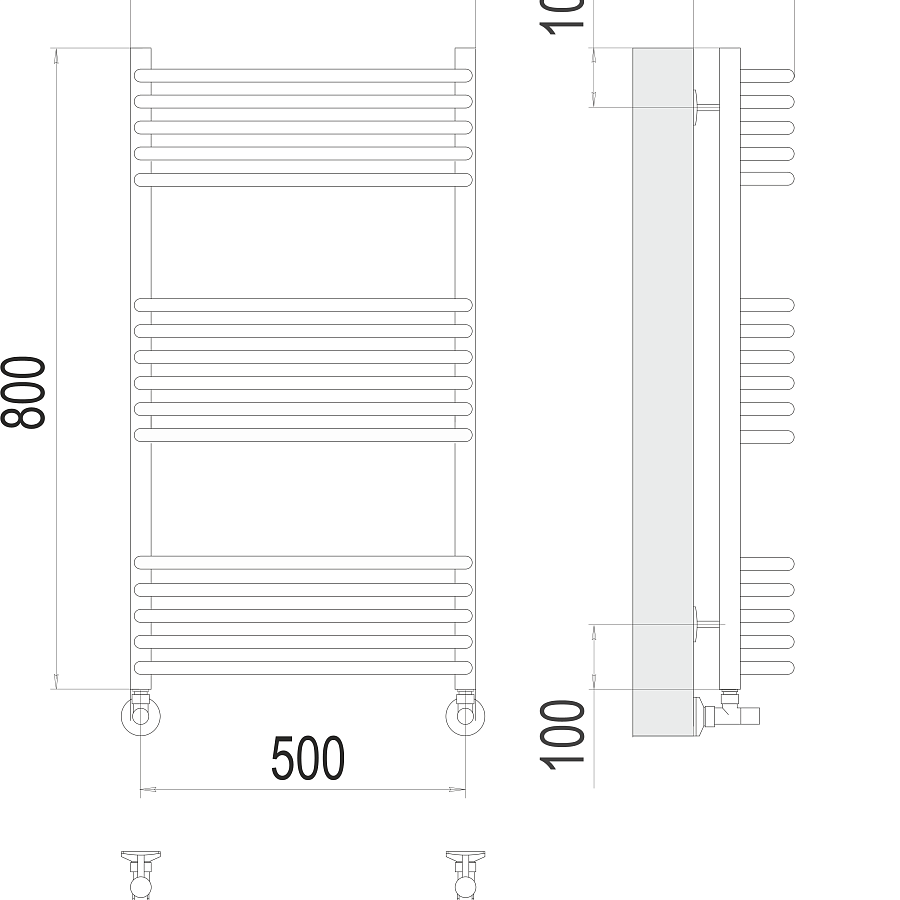 Стандарт П16 500х800 Полотенцесушитель TERMINUS, арт.4670078529794