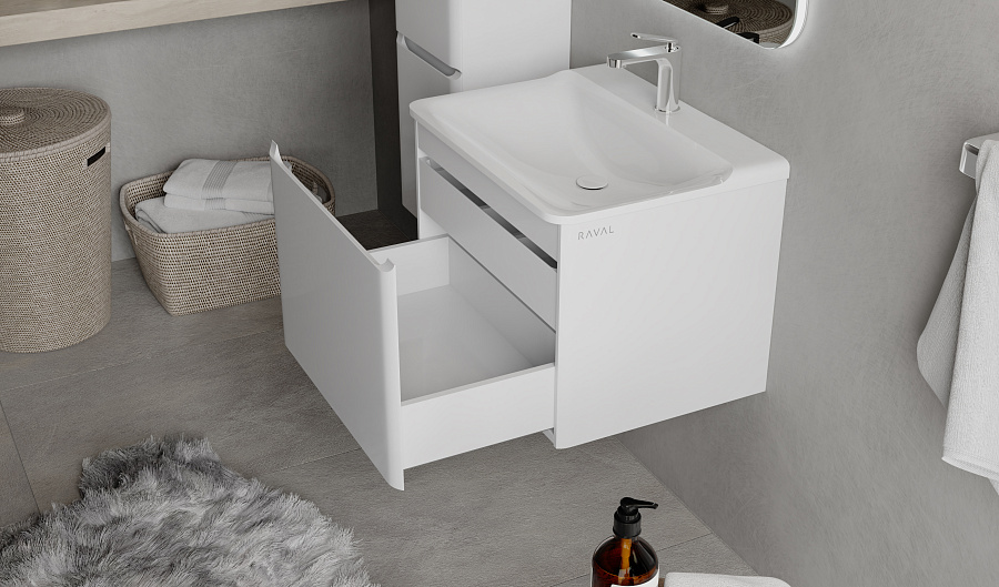 Тумба под умывальник Raval Welto 60 подвесная белая