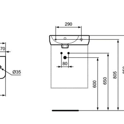 Раковина подвесная Ideal Standard i.life S T458601 45x25 см