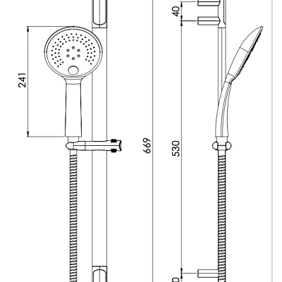 Душевая стойка с ручным душем и шлангом Remer 317V315P3, хром