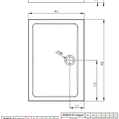 Душевой поддон Radaway Doros D Compact 120x90