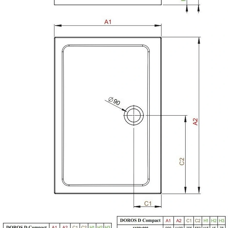 Душевой поддон Radaway Doros D Compact 120x90