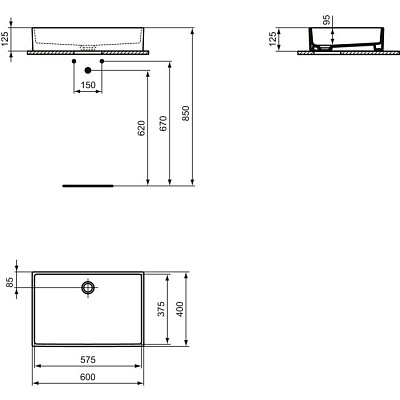 Раковина-чаша Ideal Standard Extra T374001 60x40 см