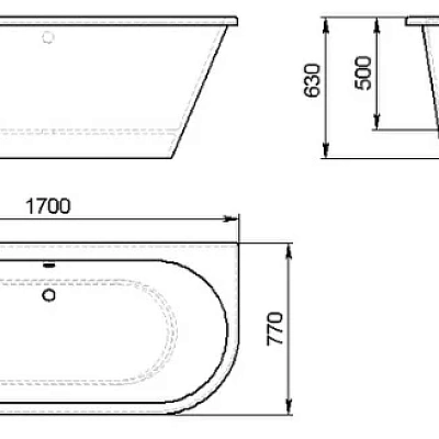 Ванна каменная Holbi Galatea Solid Surface 170x77 белый матовый