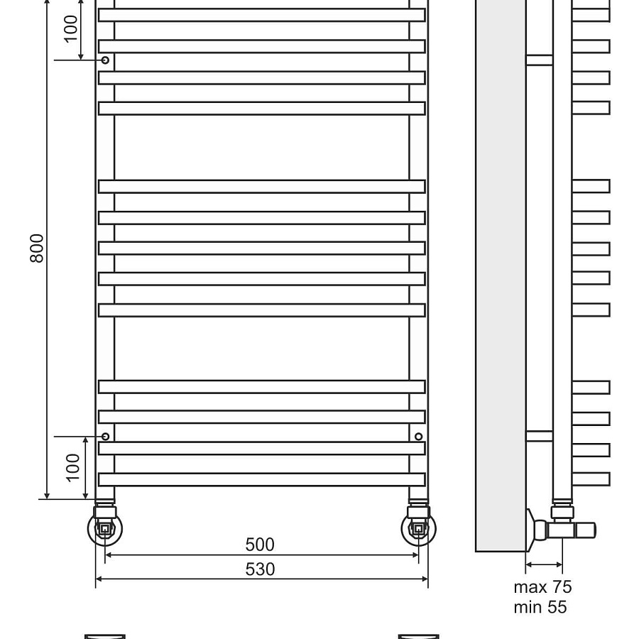 Берн П13 500х800 Полотенцесушитель TERMINUS, арт.4670078513403