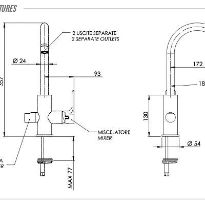 Смеситель для кухни Remer Energy EY79DW, хром