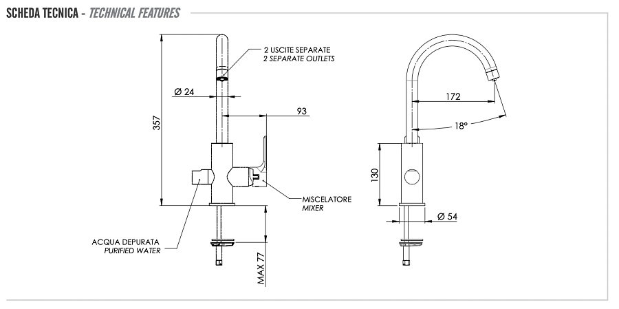 Смеситель для кухни Remer Energy EY79DW, хром