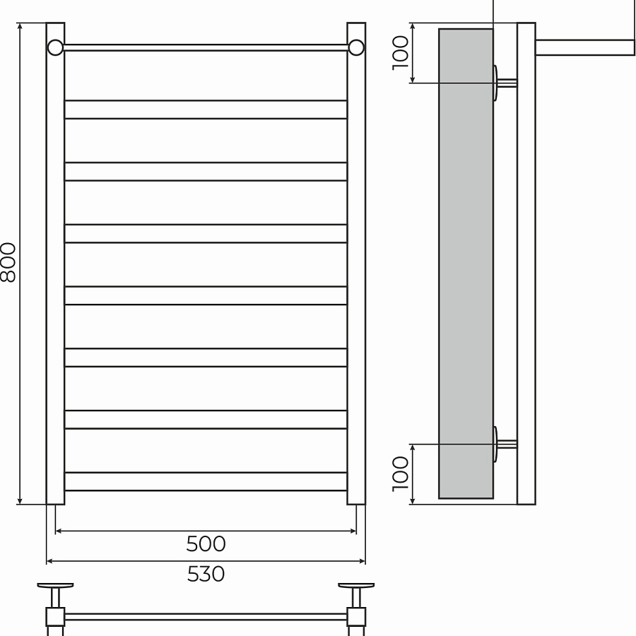 Ното с/п П8 500х800 Полотенцесушитель TERMINUS, арт.4670078560780