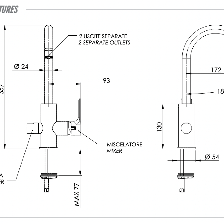 Смеситель для кухни Remer Energy EY79DW, хром