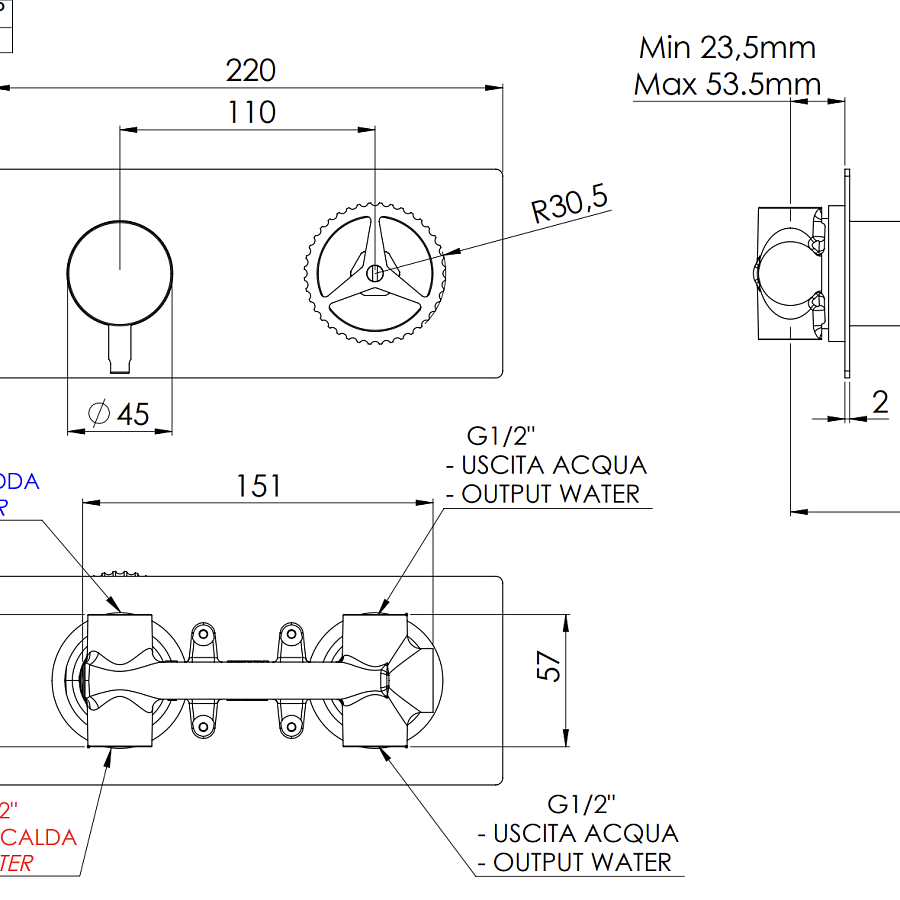 Смеситель для душа Remer Chrono CH92Z, хром