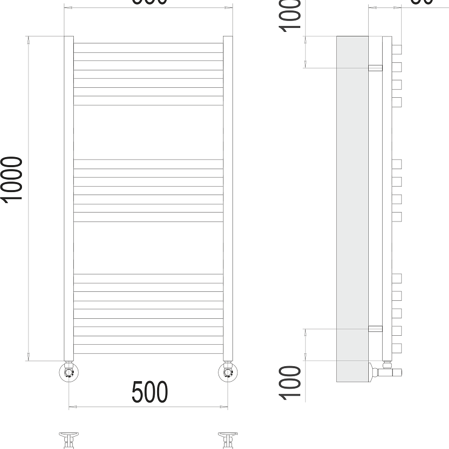 Палермо П13 500х1000 Полотенцесушитель TERMINUS, арт.4670078530769