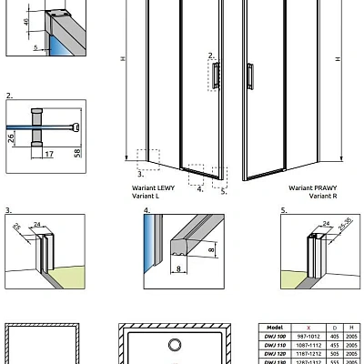 Душевая дверь Radaway Idea DWJ 140 387018-01-01, 140*200,5 см