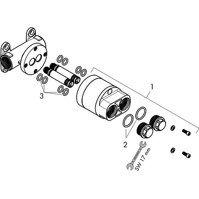 Скрытая часть для гигиенического смесителя Hansgrohe, 29235180