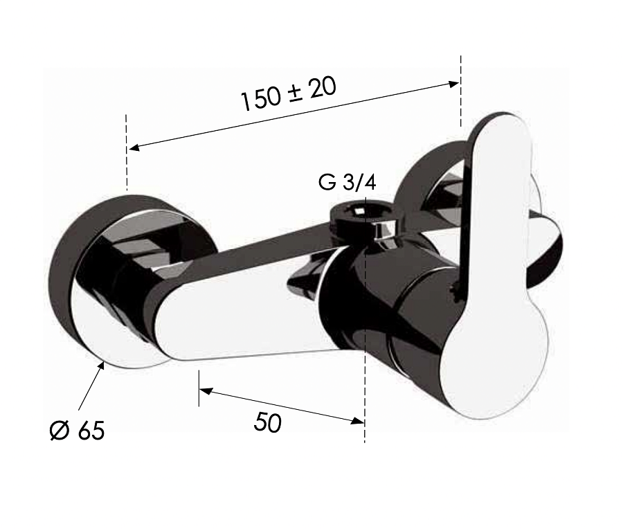 Смеситель для душа Remer Winner W35, хром