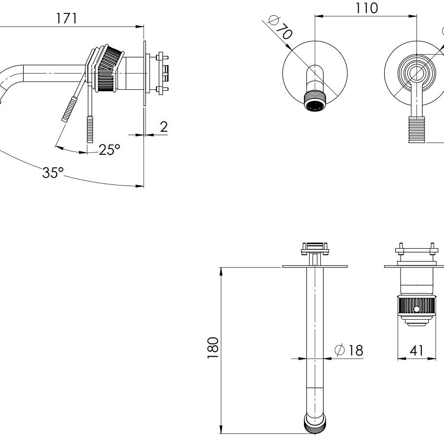 Смеситель для раковины Remer Atelier AL15PWB, хром