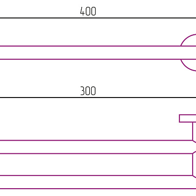 Держатель полотенец КАНЬОН двойной / L 400 (Золото), арт.03-3002-0400