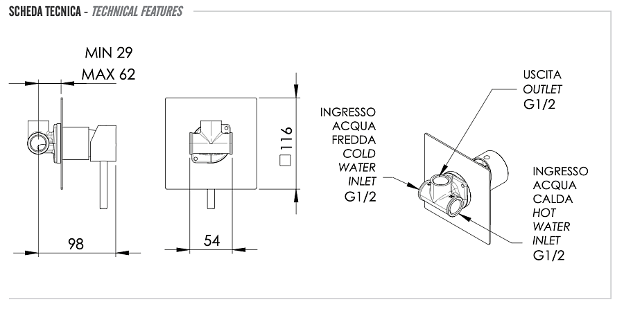 Смеситель для душа Remer X Style X30Q