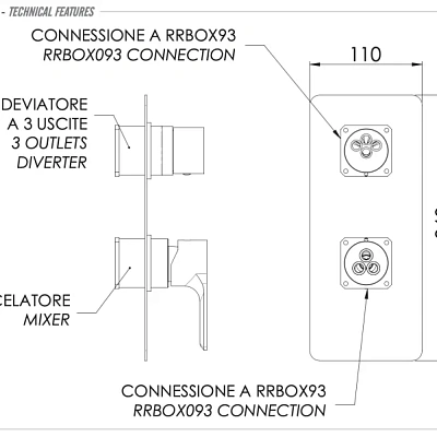 Смеситель для душа Remer Energy EY93KBNO, черный матовый