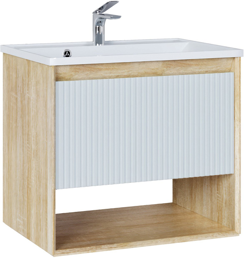 Тумба под умывальник Jorno Tossony 70 подвесная, cонома светлая/белый