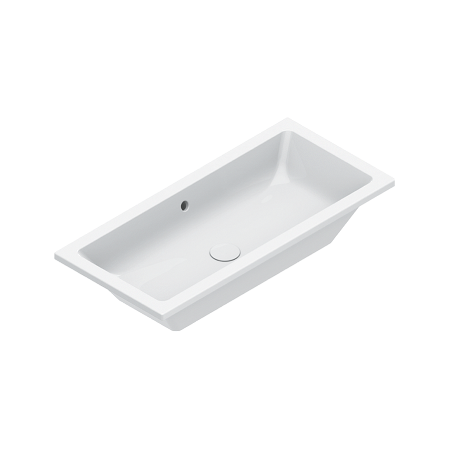 Раковина Catalano Zero 80х37, арт124810001,встраиваемая снизу, белый глянцевый