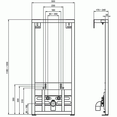 Инсталляция для биде Ideal Standard W589667