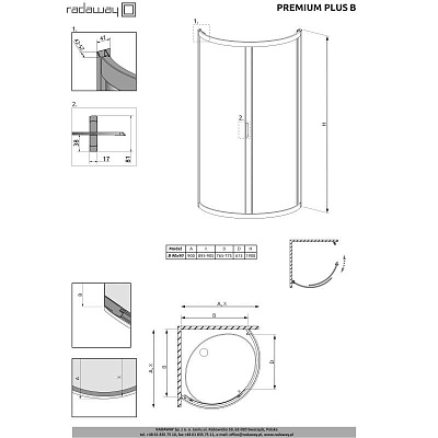 Душевой уголок Radaway Premium Plus B 90x190 стекло фабрик