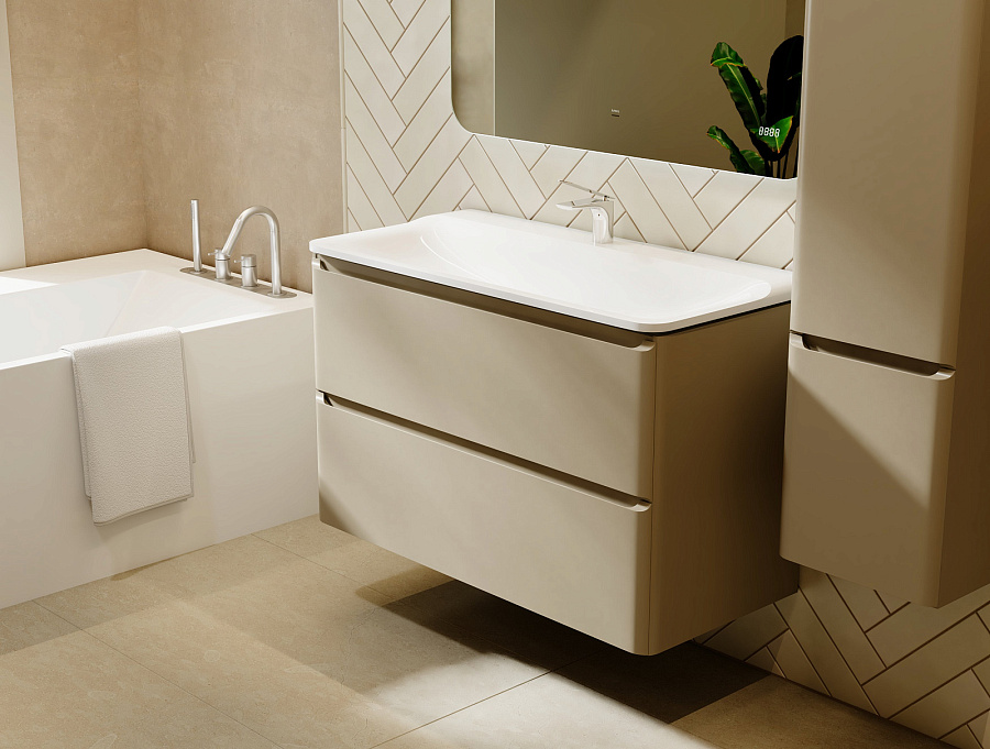 Тумба Raval Welto 100 с 2 ящ. подвесная светло-коричневая