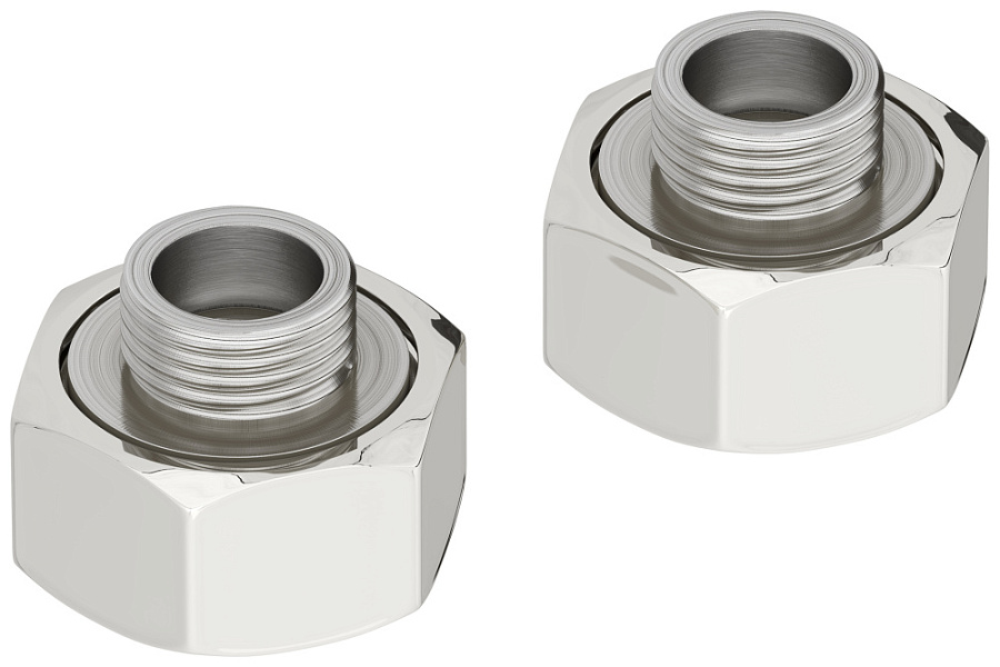 Комплект фитингов прямой G 1" НГ х G 1/2" НР / 2 шт (Без покрытия), арт.02100-1012