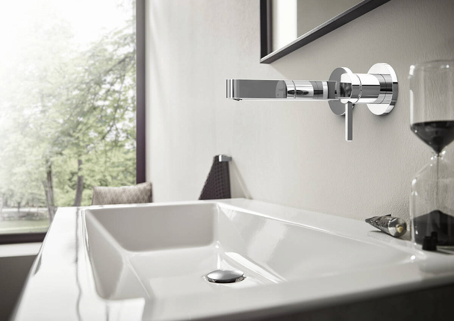 Смеситель Hansgrohe Finoris, настенный, с изливом 165 мм, хром, 76051000