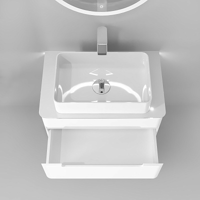 Тумба под умывальник Jorno Shine 75 подвесной белая